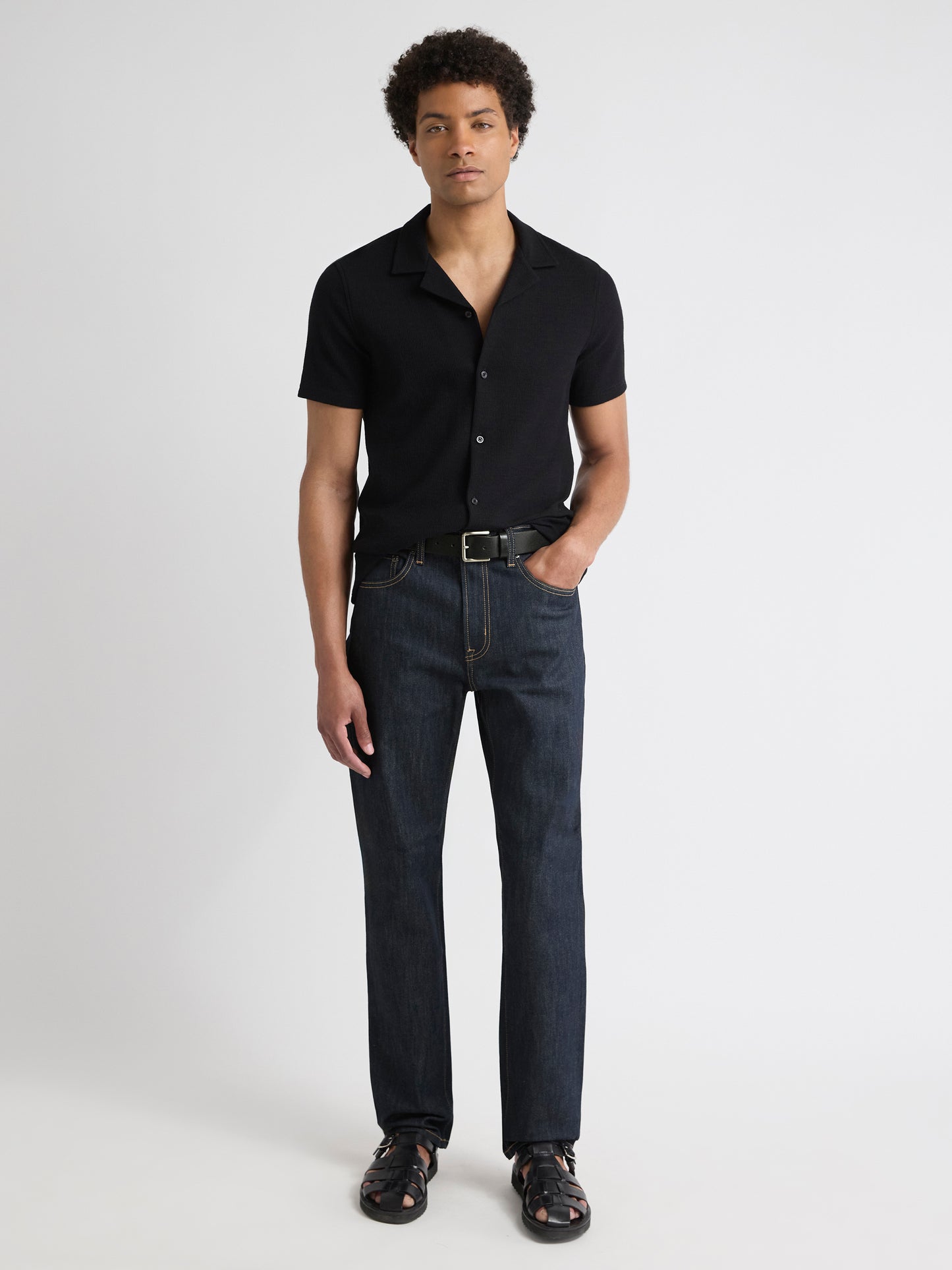 Dark-Wash Straight-Leg Jeans