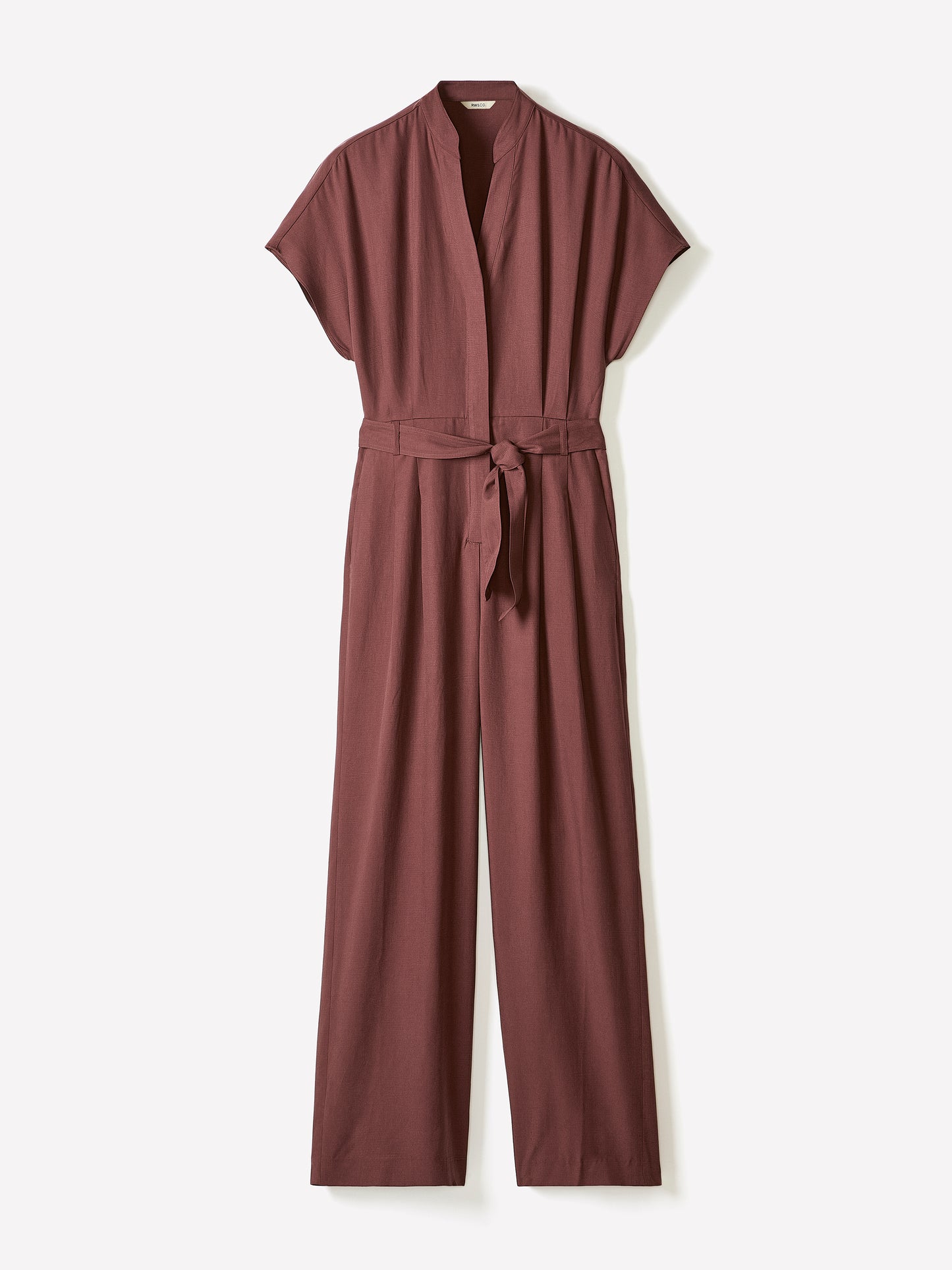 Short-Sleeve Wide-Leg Jumpsuit with Cut-Out Detail