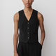 Woven Fitted Sleeveless Waistcoat Stretch Fabric