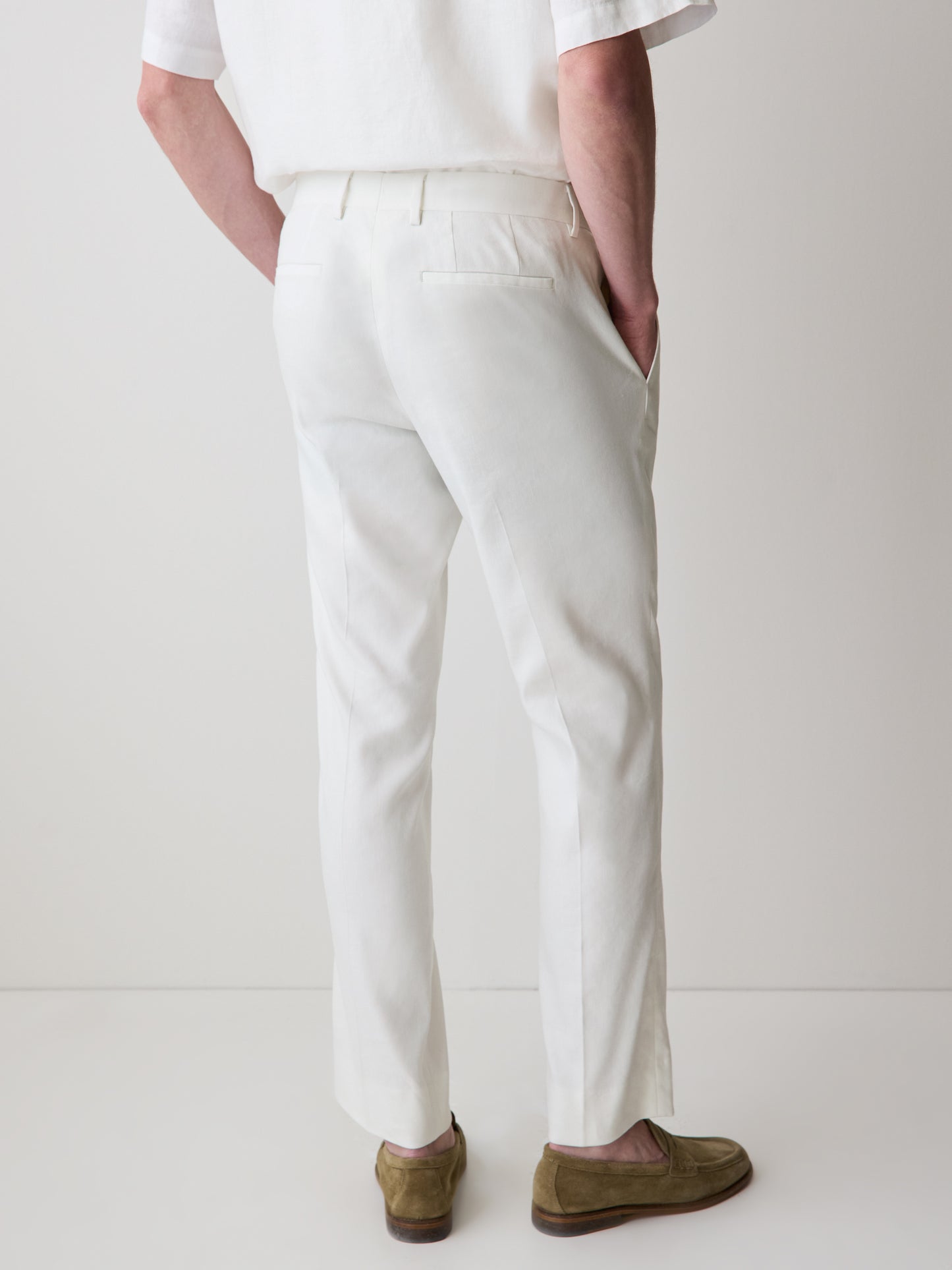 Tailored Linen Blend Woven Pant