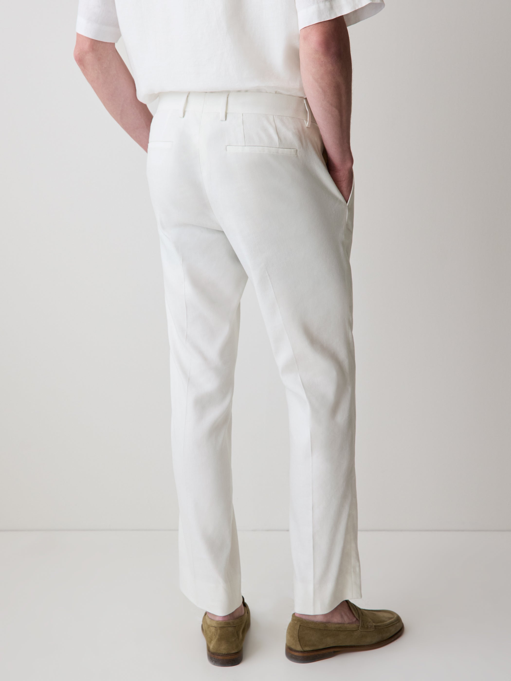 Tailored Linen Blend Woven Pant