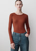 Long Sleeve Knit Pullover Crew Neck Cotton Blend