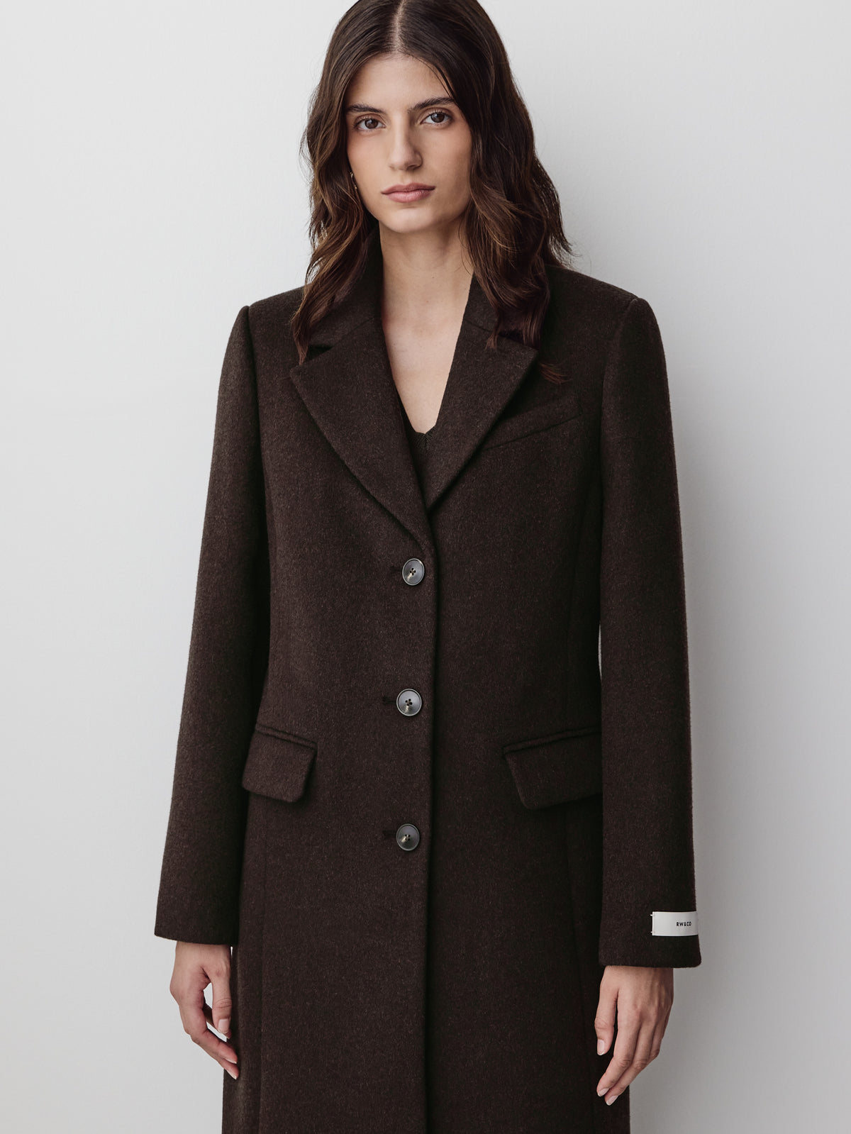 Classic Wool-Blend Three-Button Coat