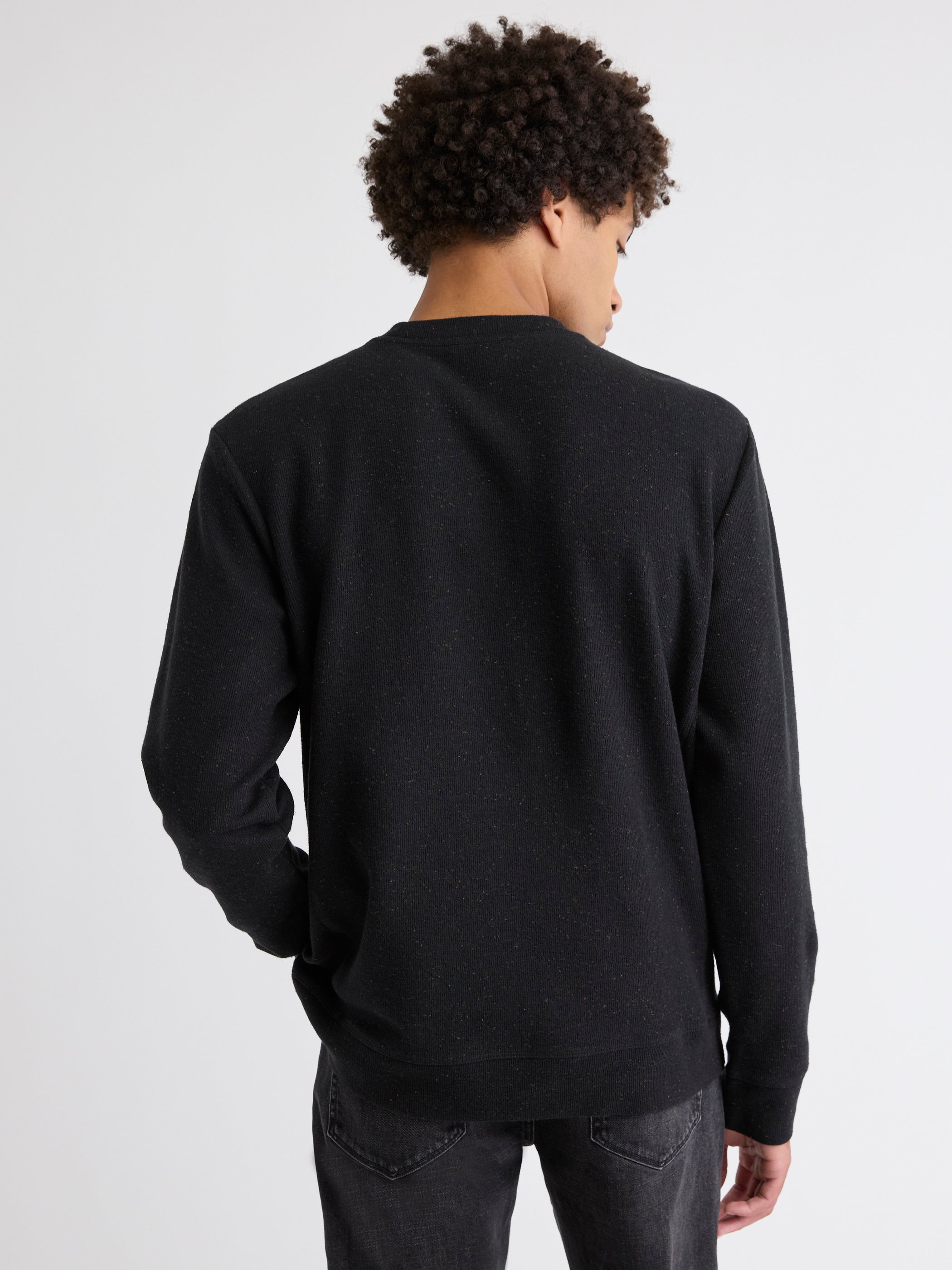 Long-Sleeve Crew-Neck Ribbed Sweater