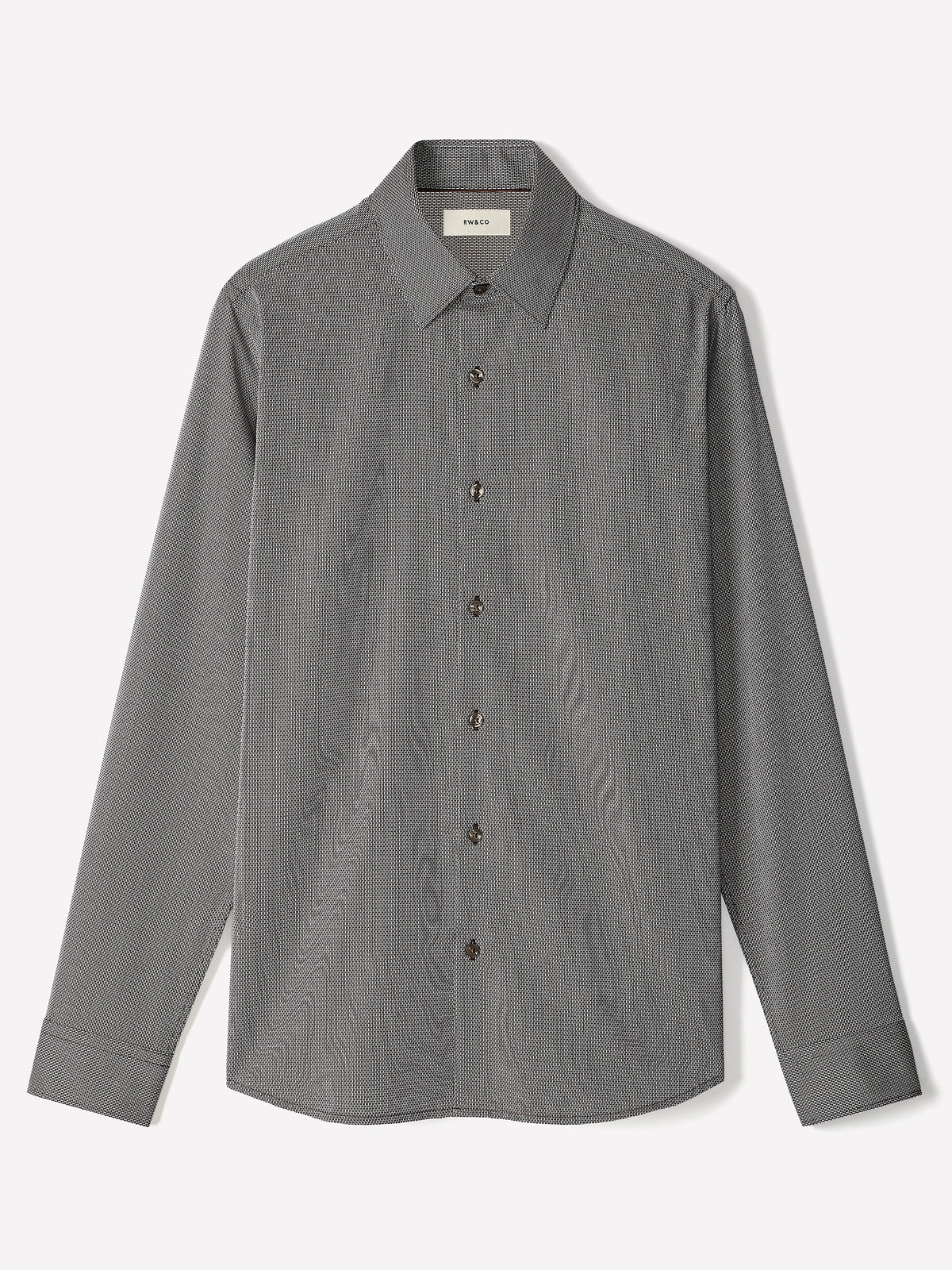 Tailored Brown Two-Tone Cotton Shirt