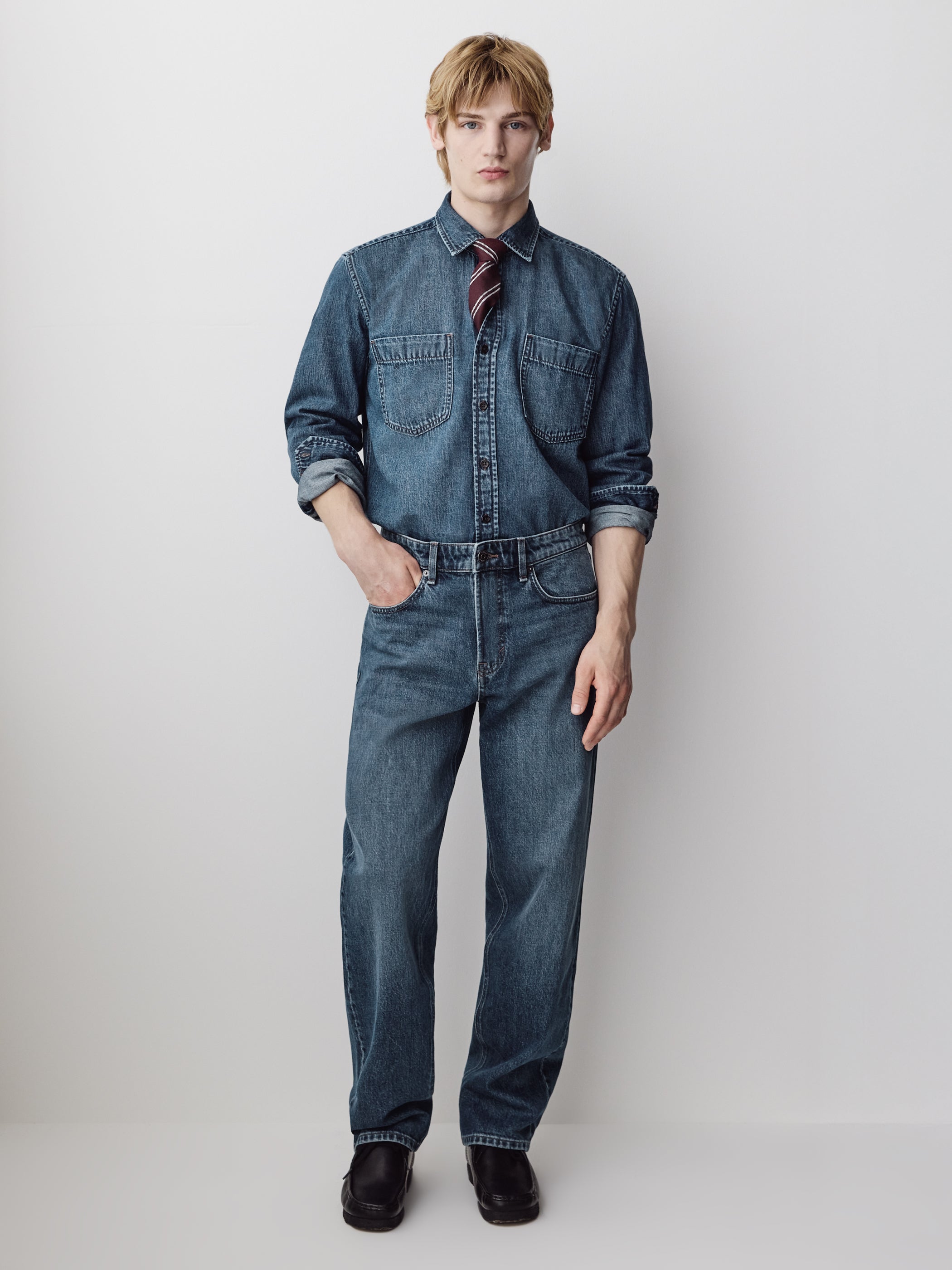 Straight Fit Denim Pant Cotton Blend