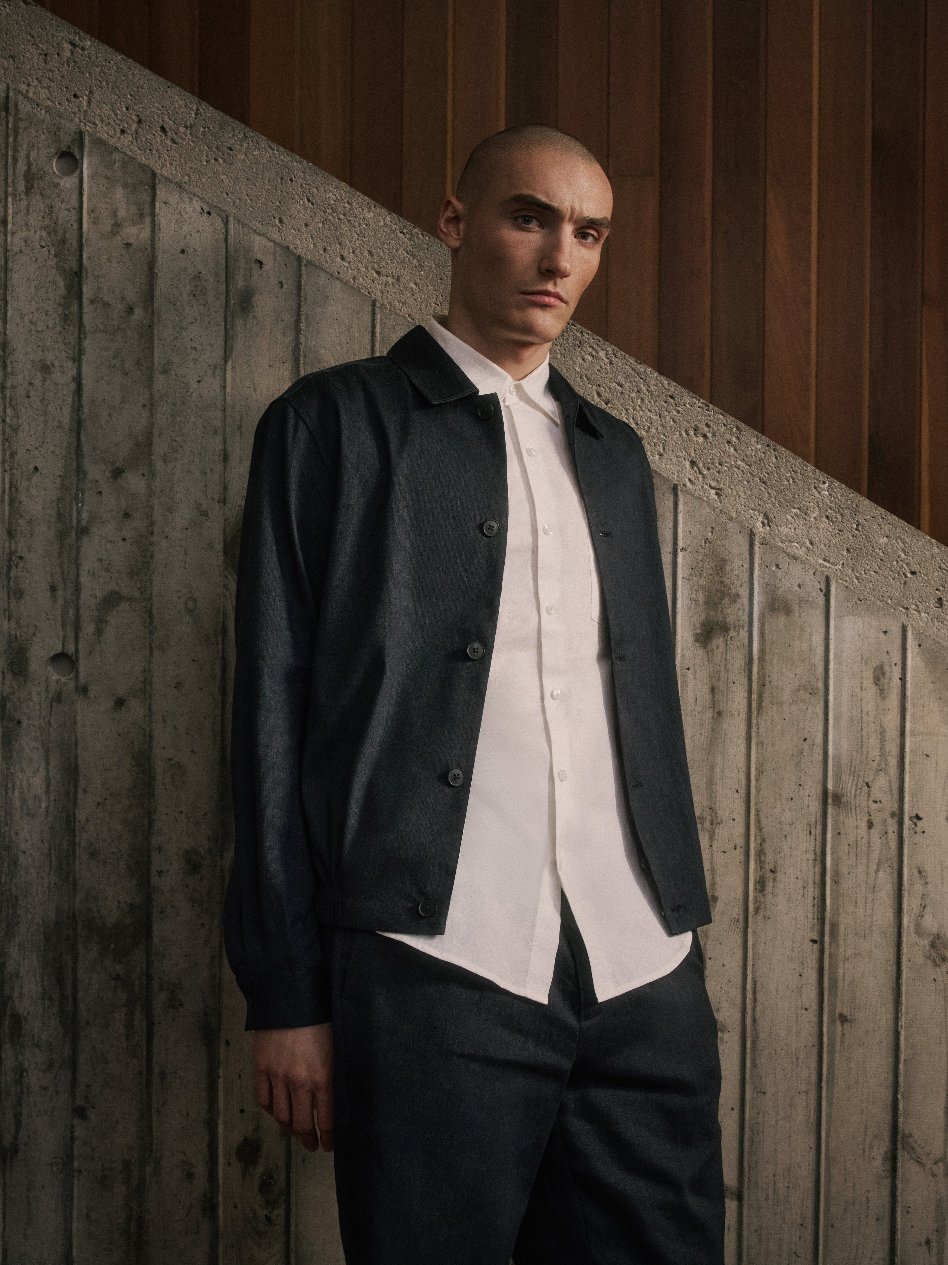 Linen-Blend Milkman Jacket