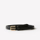 Slim Leather Belt with Square Buckle