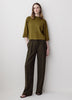 Mock-Neck Sweater with Bell Elbow Sleeves