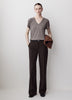 Knit Pullover V-Neck Tee Silk Blend