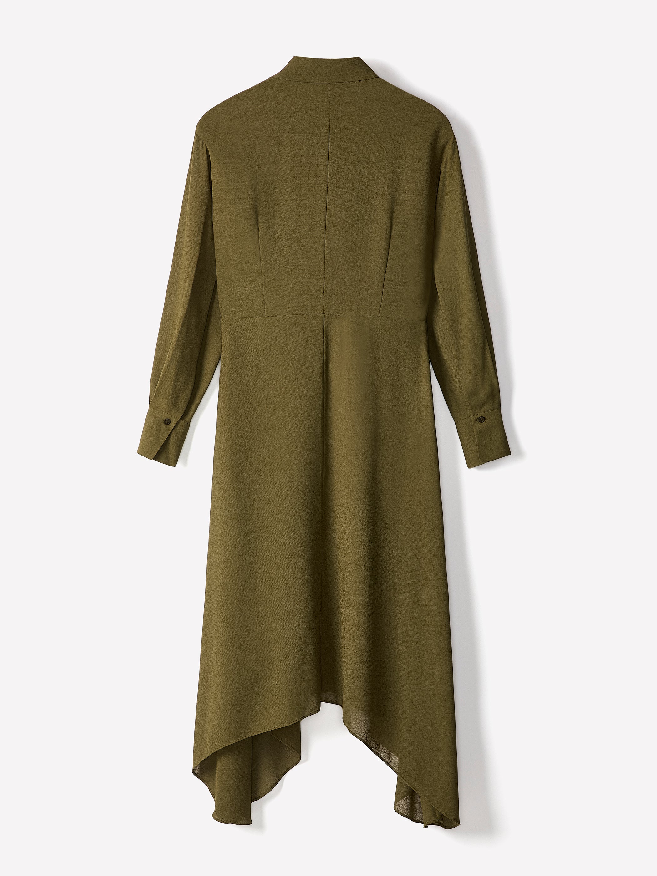 Woven Chiffon Asymmetric Hem Dress