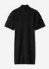 Short-Sleeve Mock-Neck Mini Sweater Dress