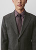 Slim Fit Wool Blend Charcoal Check Blazer