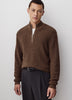 Men's Knit Cotton Cashmere Mock Zip Sweater