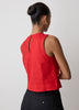 Sleeveless Crew-Neck Linen-Blend Blouse