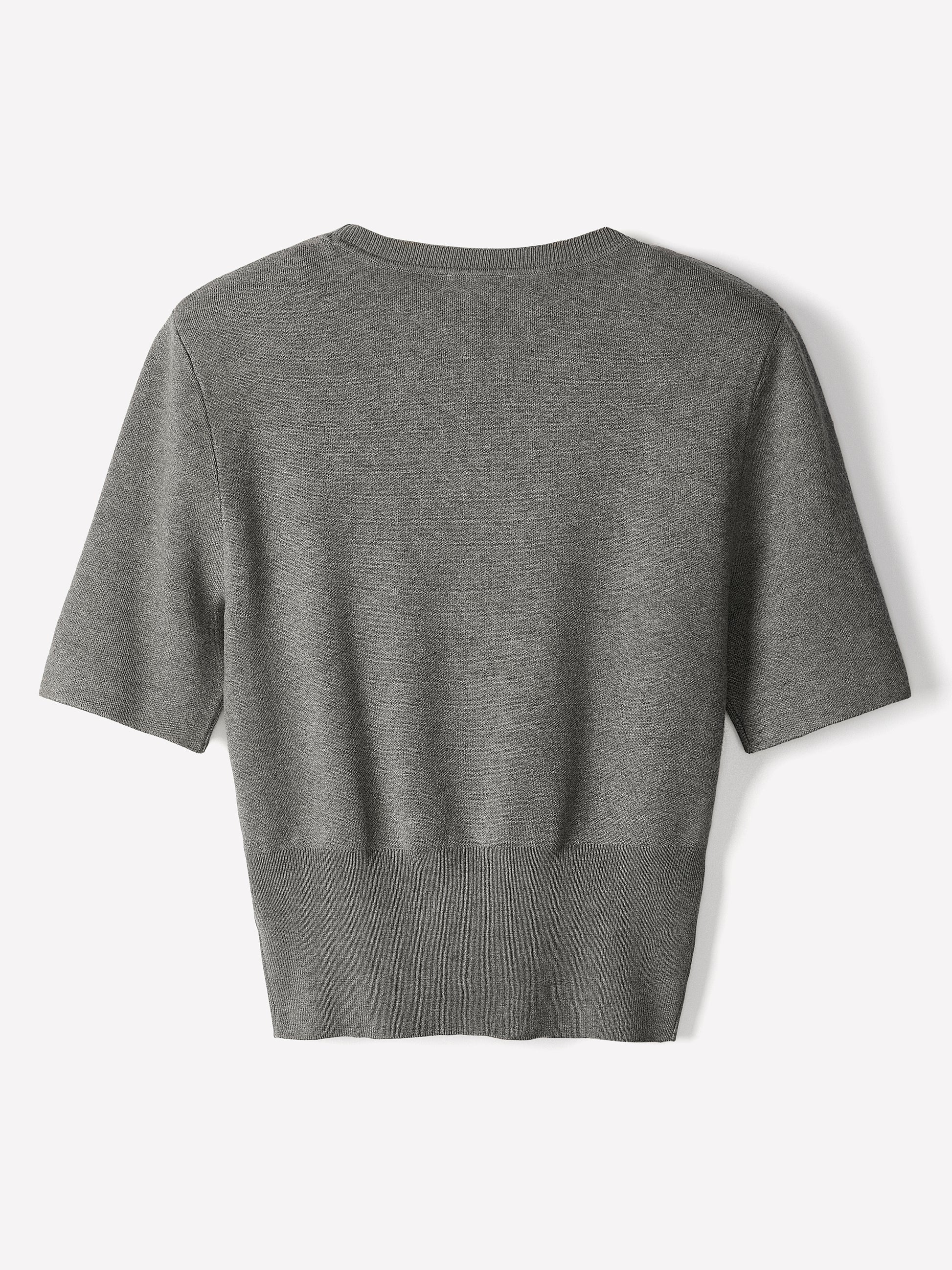 Knit Sweater with Shoulder Pads, Viscose Nylon Blend