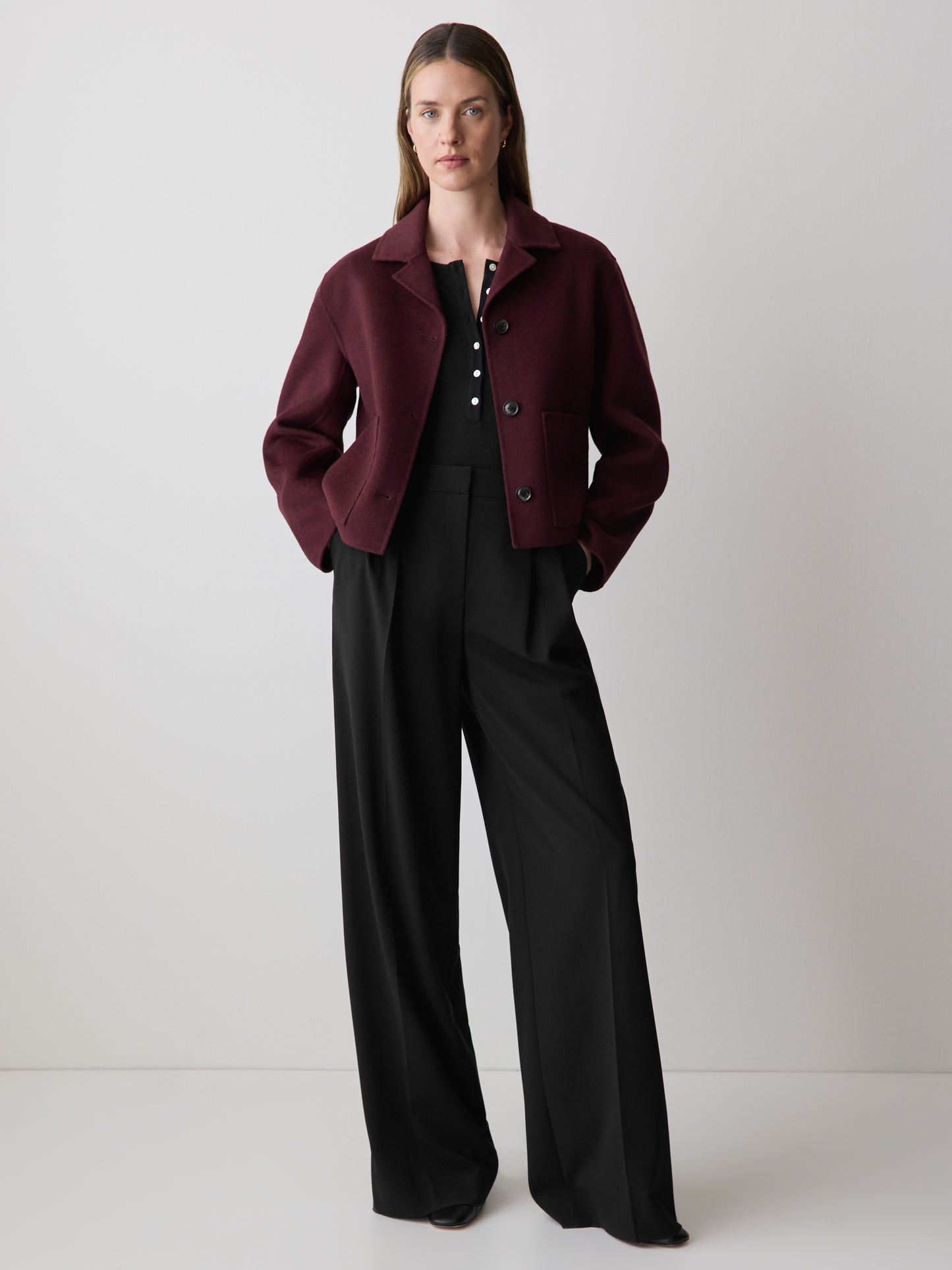 Double Face Wool-Blend Transitional Coat