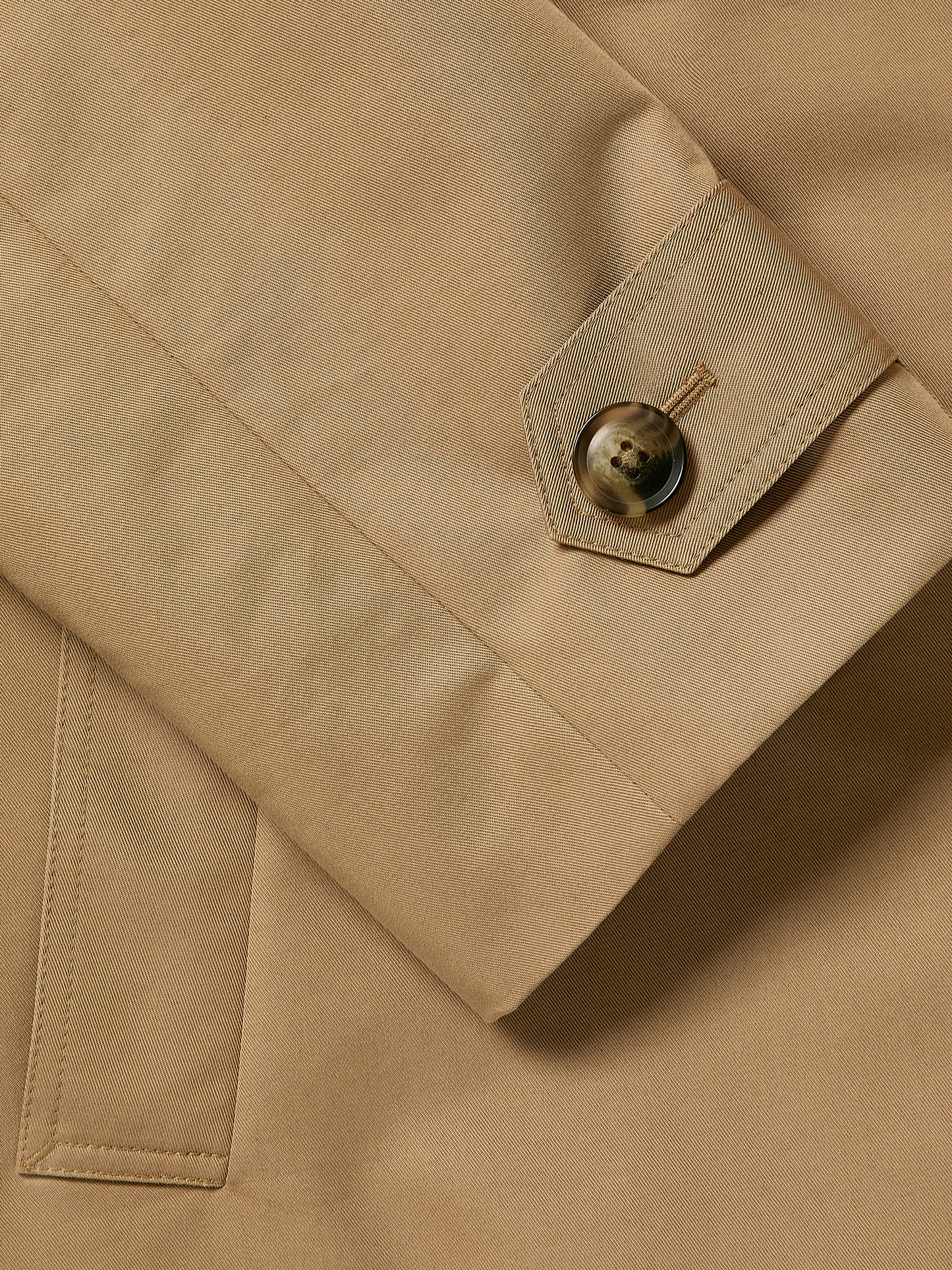 Double-Breasted Twill Trench Coat with Belt