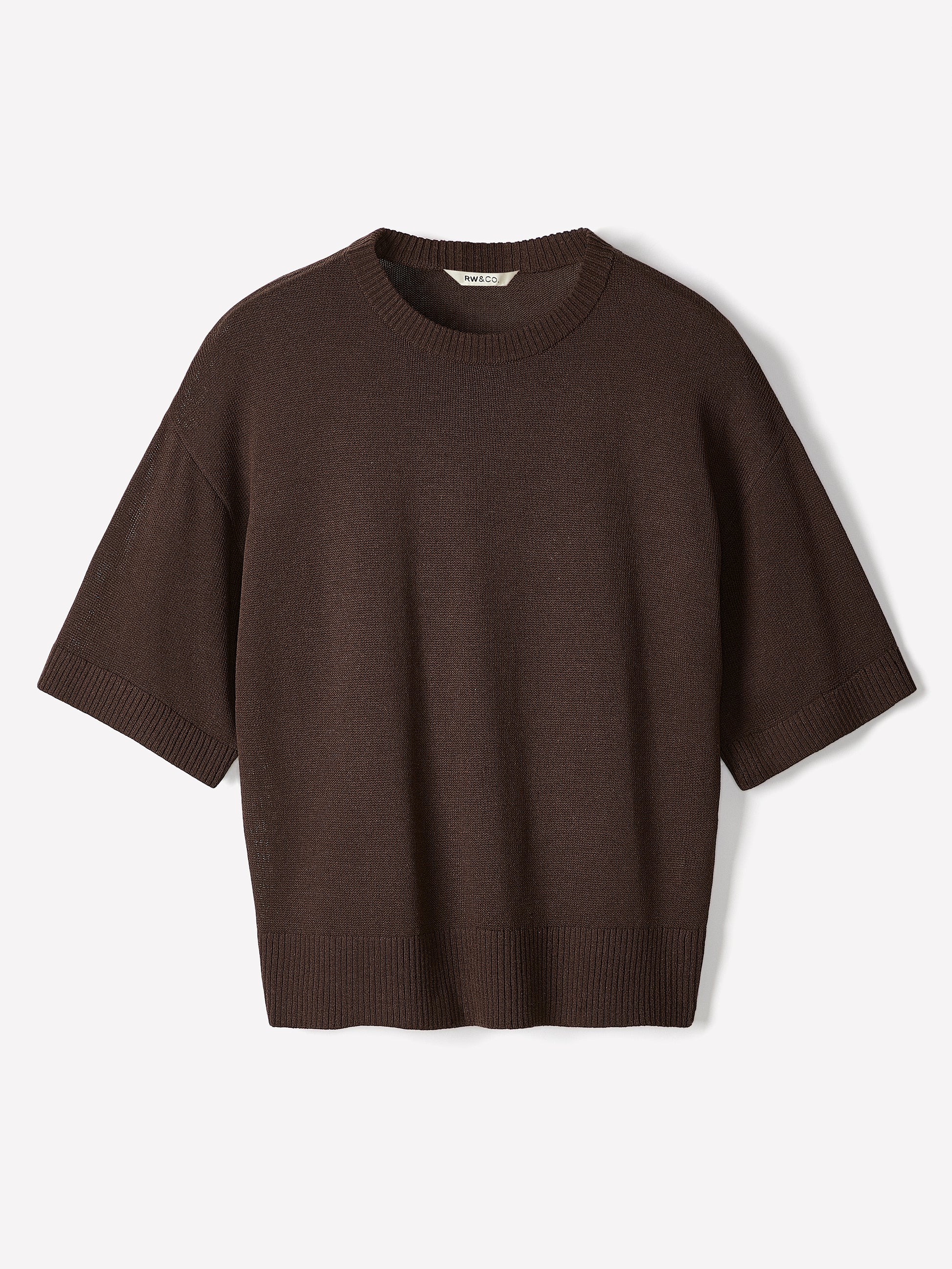 Short-Sleeve Crew-Neck Boxy Sweater