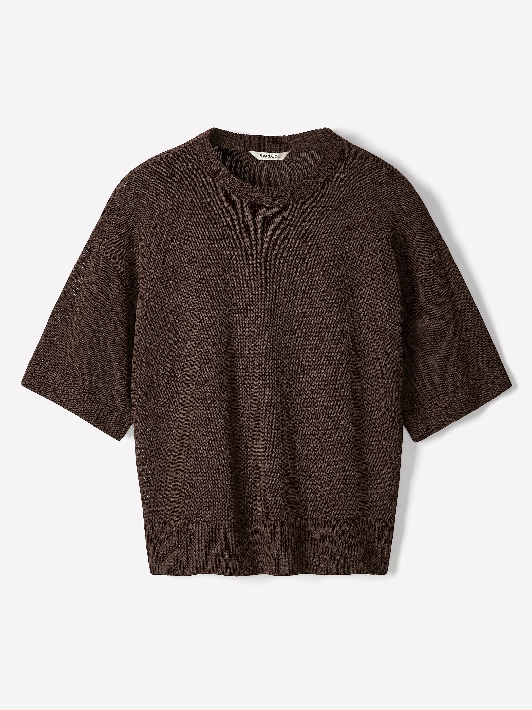 Short-Sleeve Crew-Neck Boxy Sweater