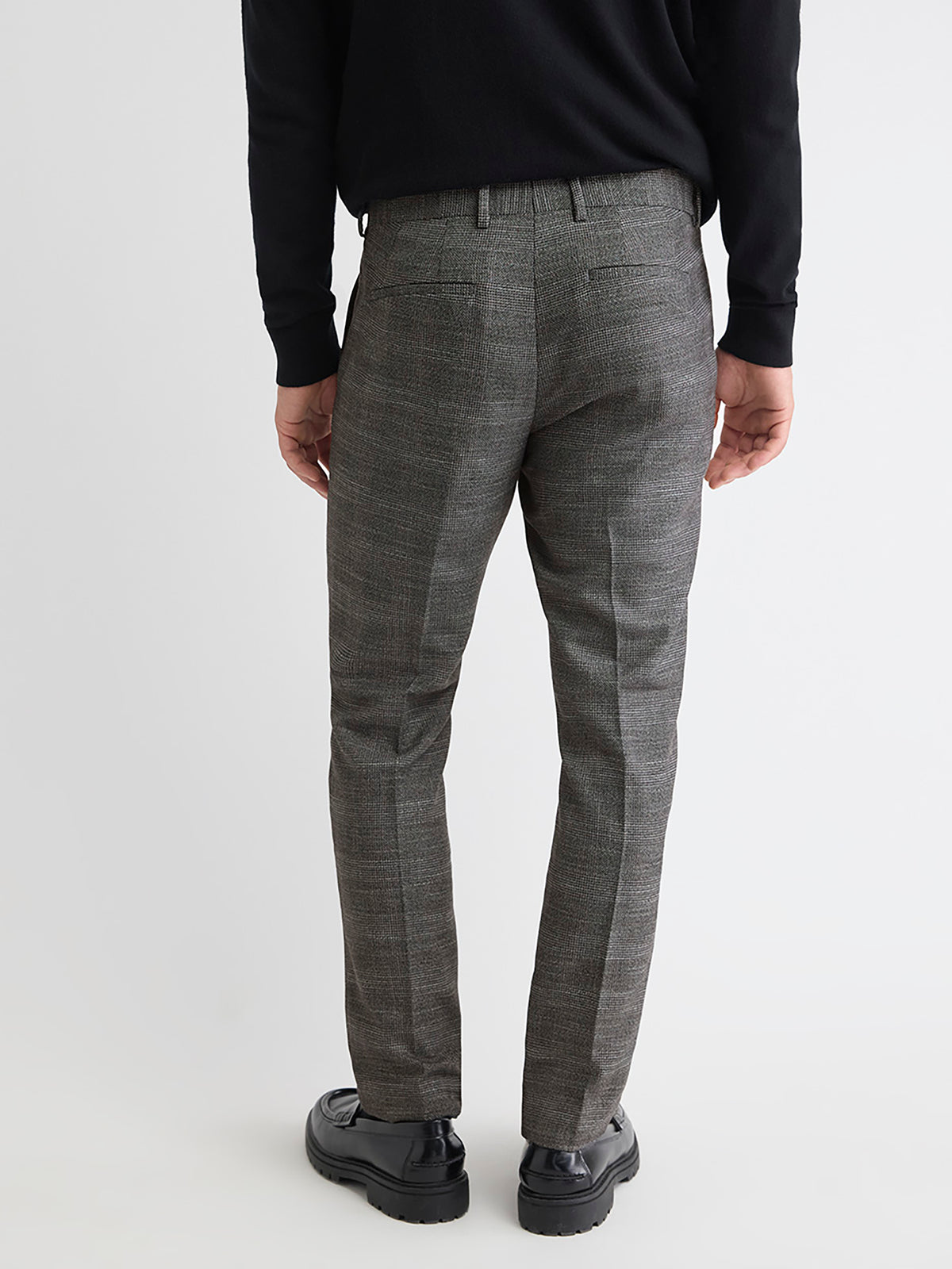 Slim Fit Charcoal Checkered Suit Pant