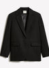 Wool-Blend Oversized One-Button Blazer