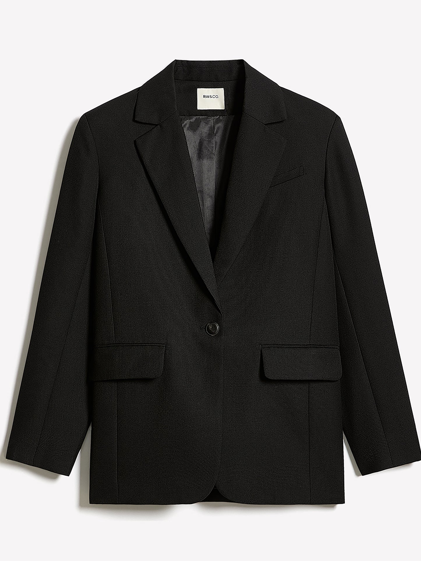 Wool-Blend Oversized One-Button Blazer