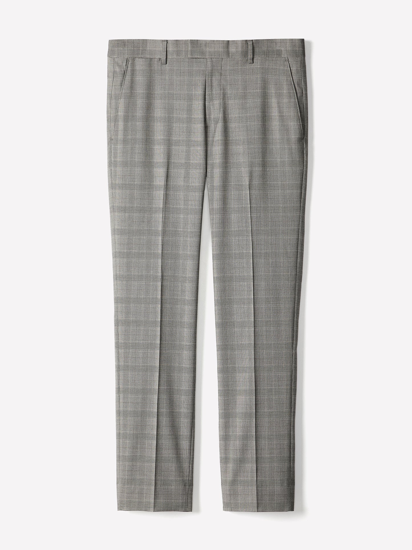 Slim-Fit Checkered Grey Suit Pant