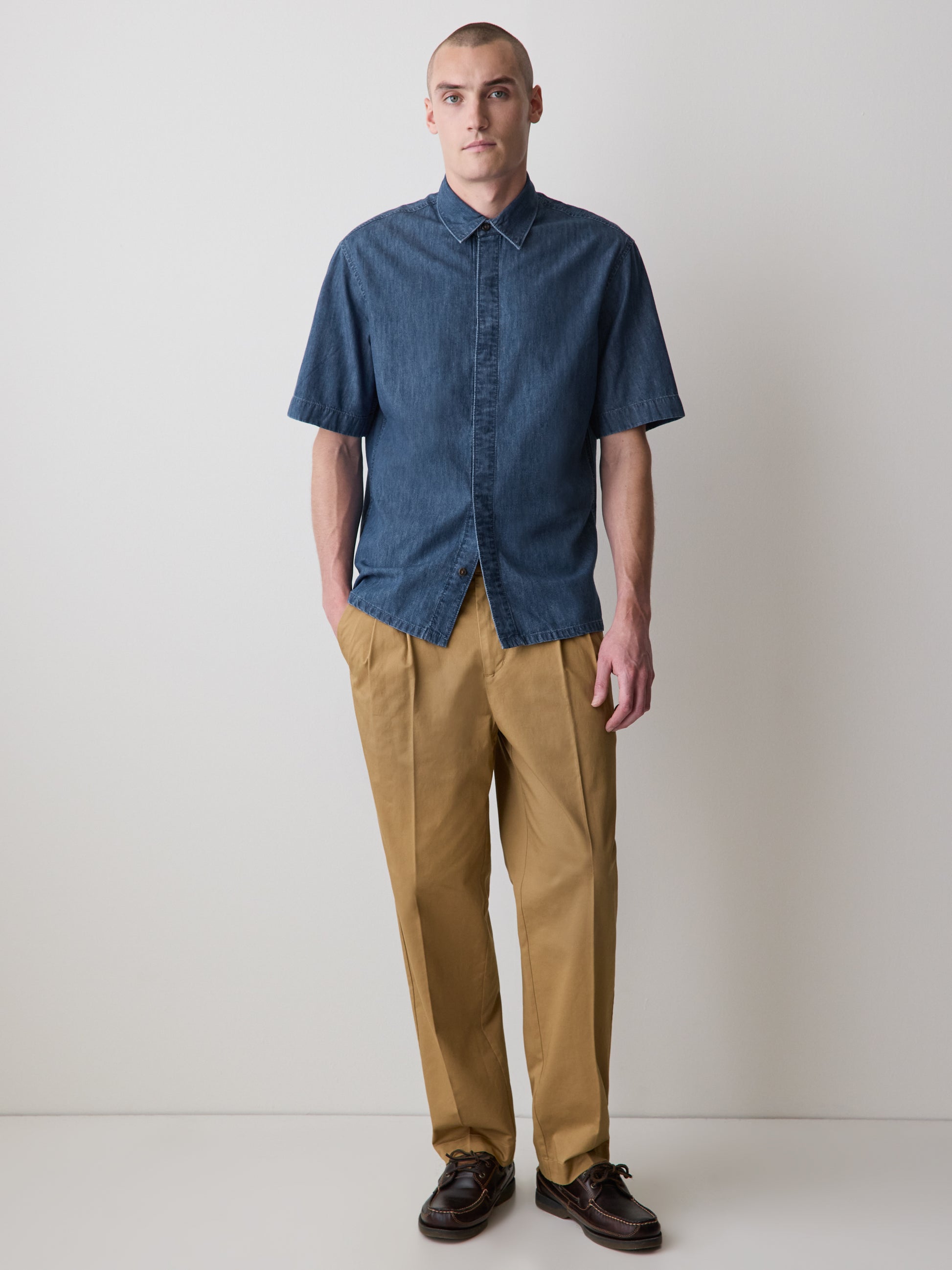 Short-Sleeve Denim Shirt