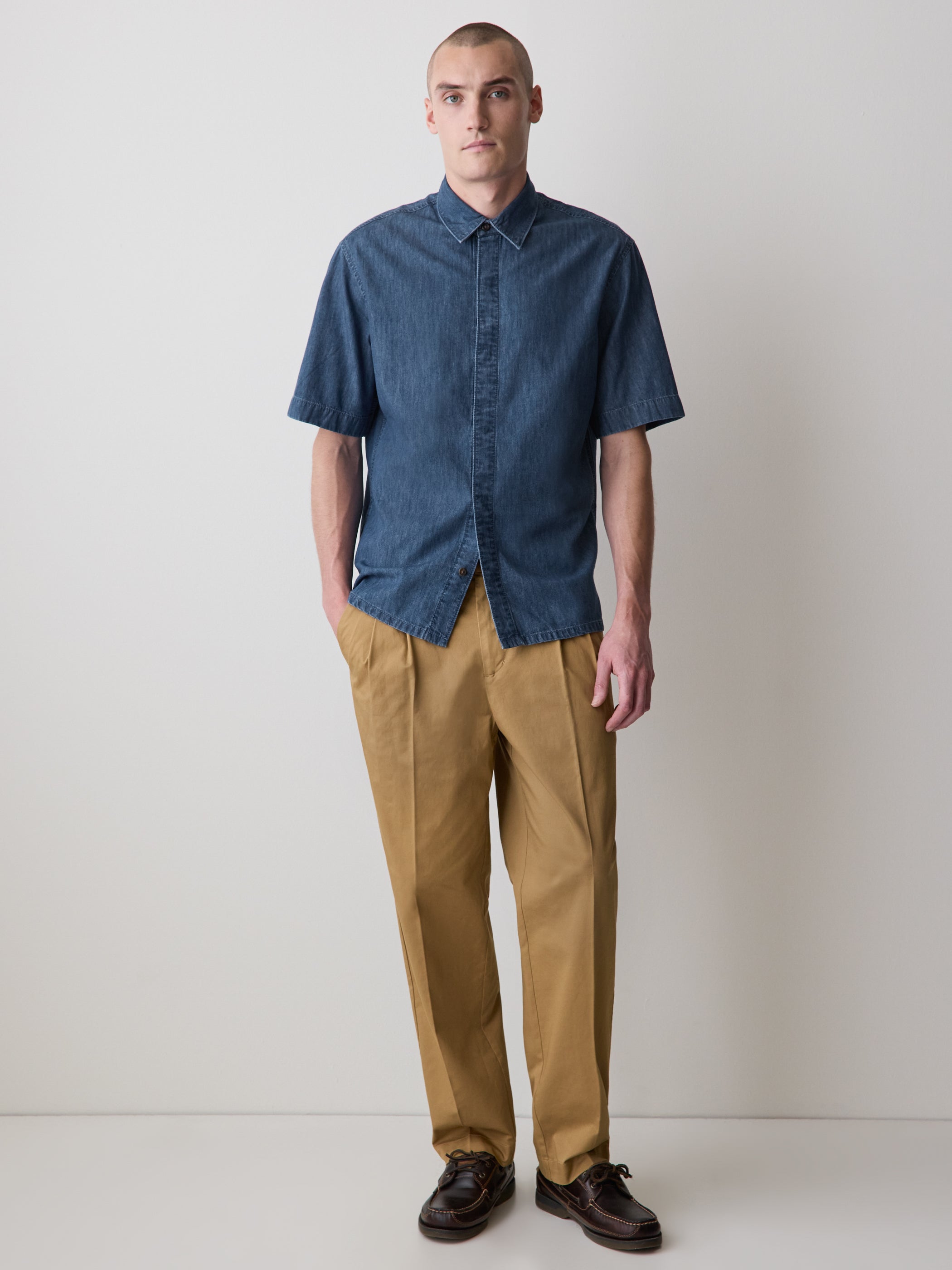 Short-Sleeve Denim Shirt