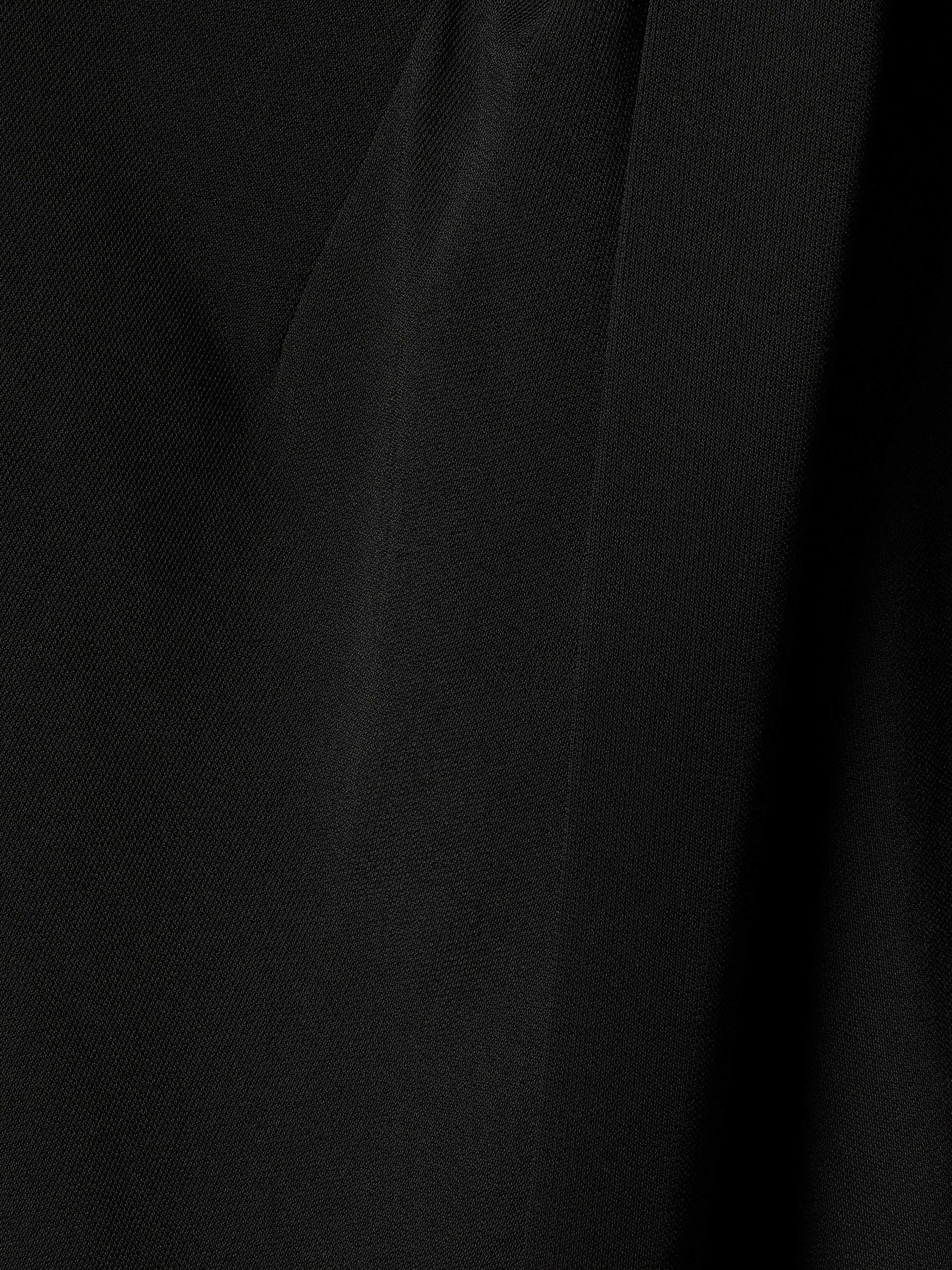 Extended-Sleeve Top with Crossover Draped Mock Neckline