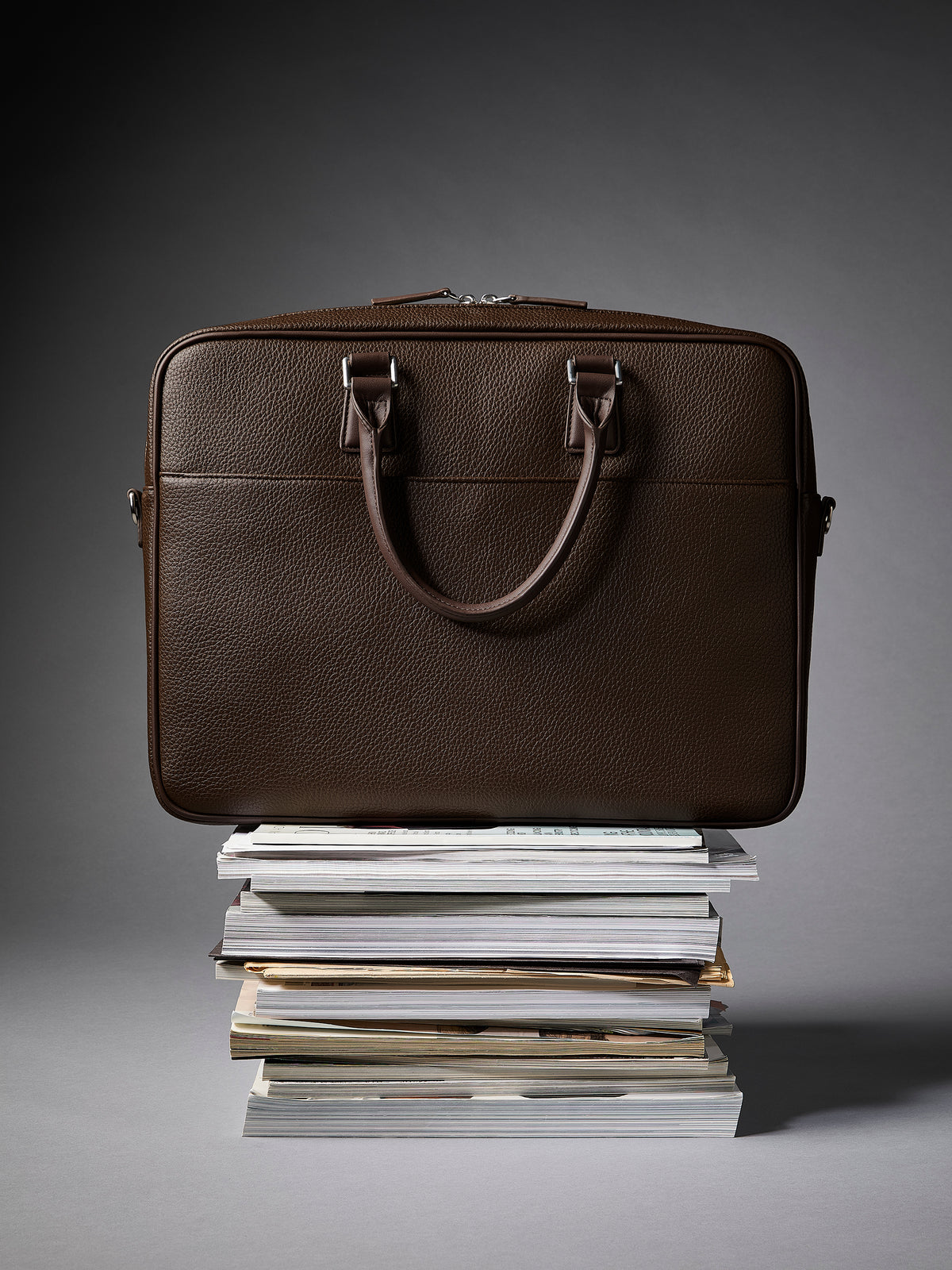 Faux Leather Briefcase with Handle