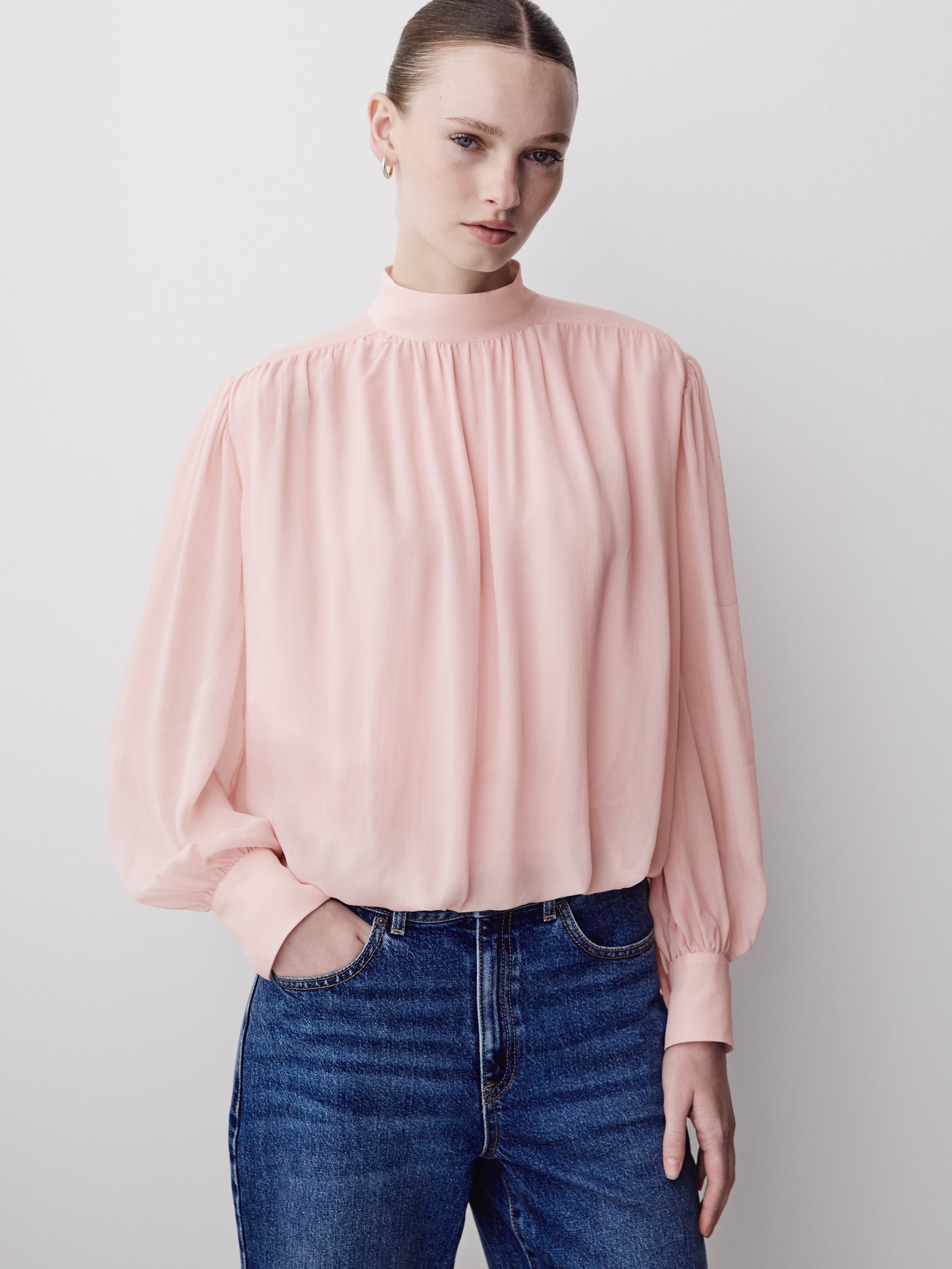 Woven Viscose Long Sleeve Blouse