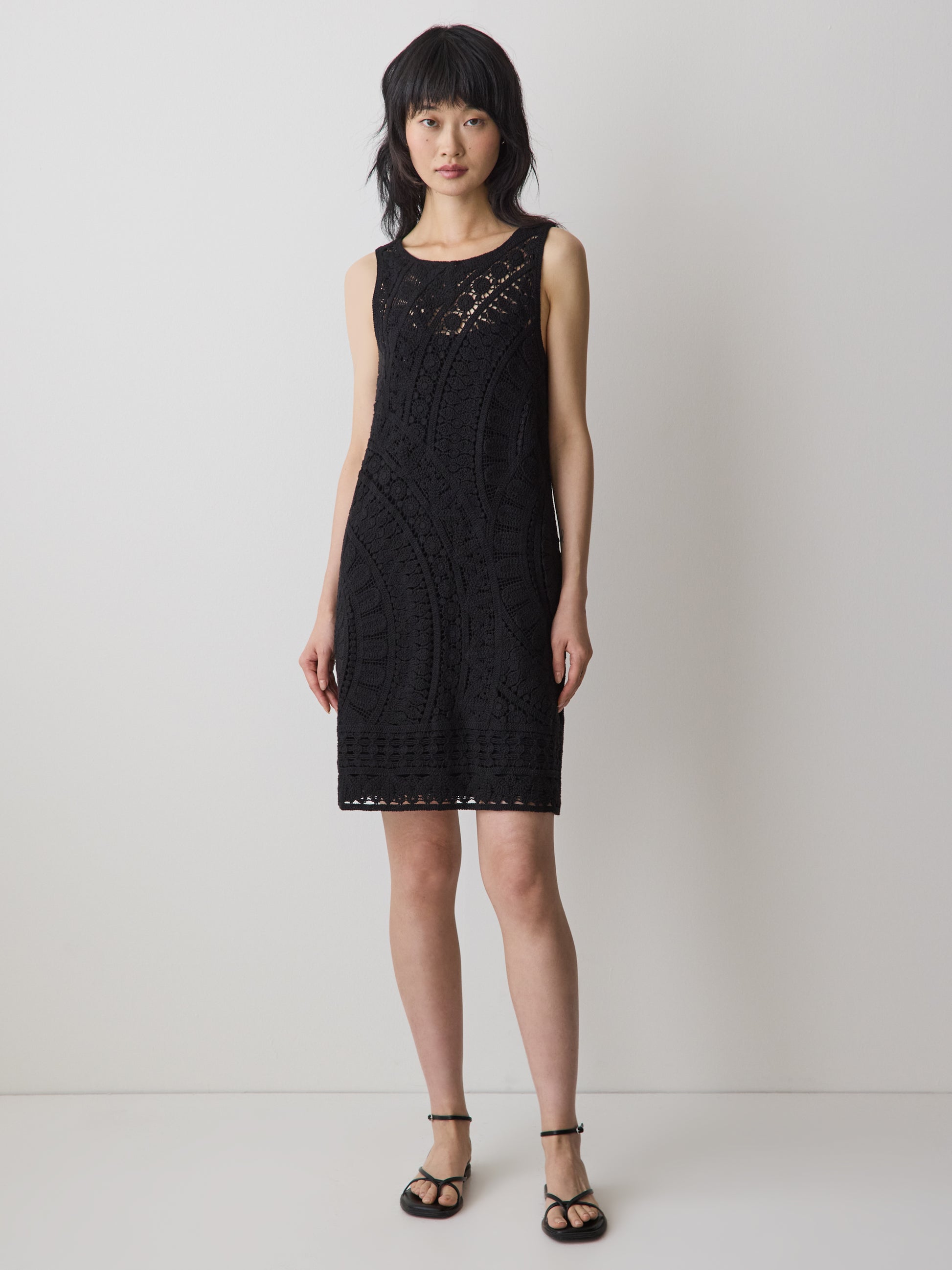 Sleeveless Crochet Mini Dress