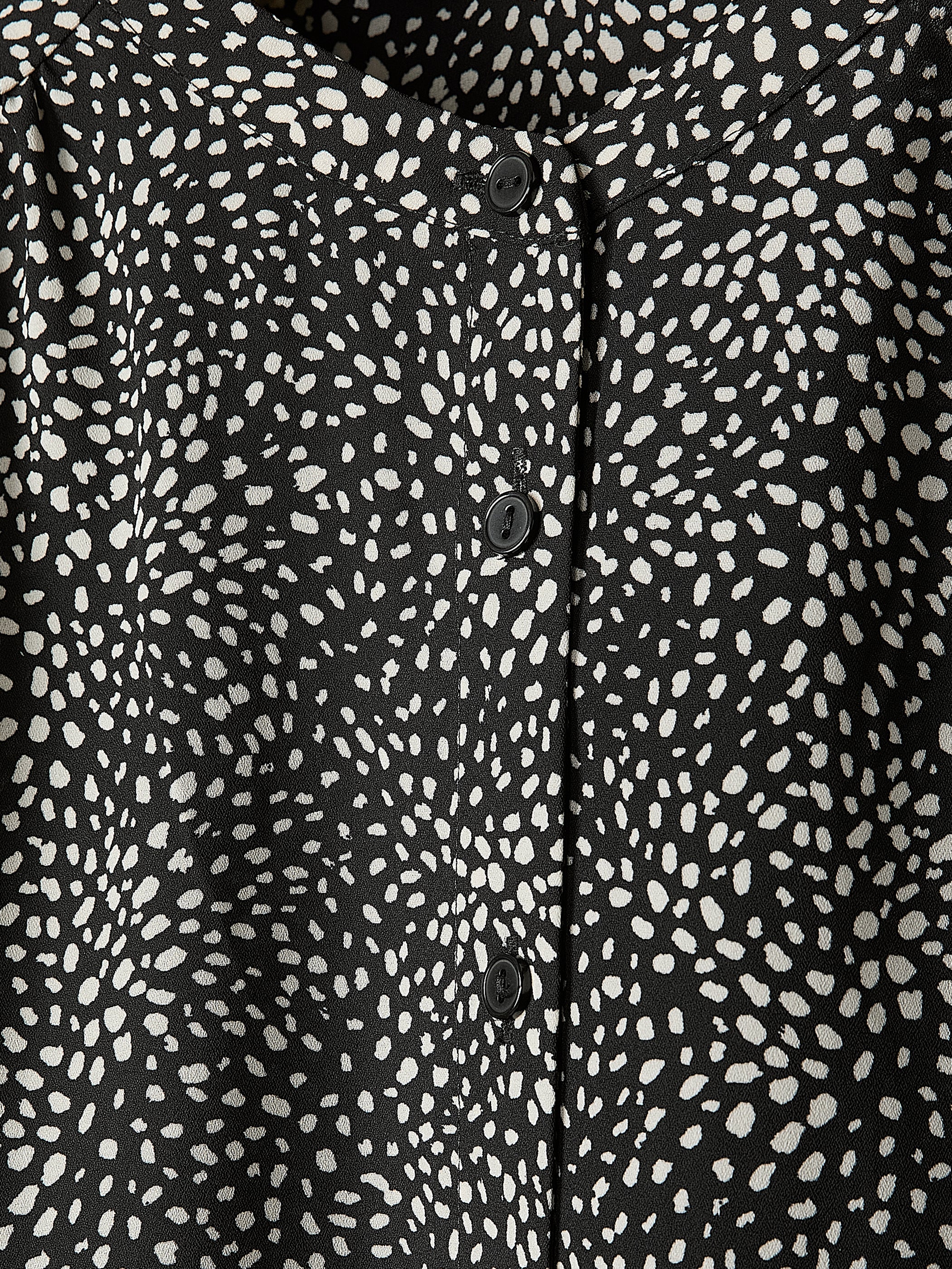 Blouse Boutonnée en Crêpe Soyeux à Manches Longues