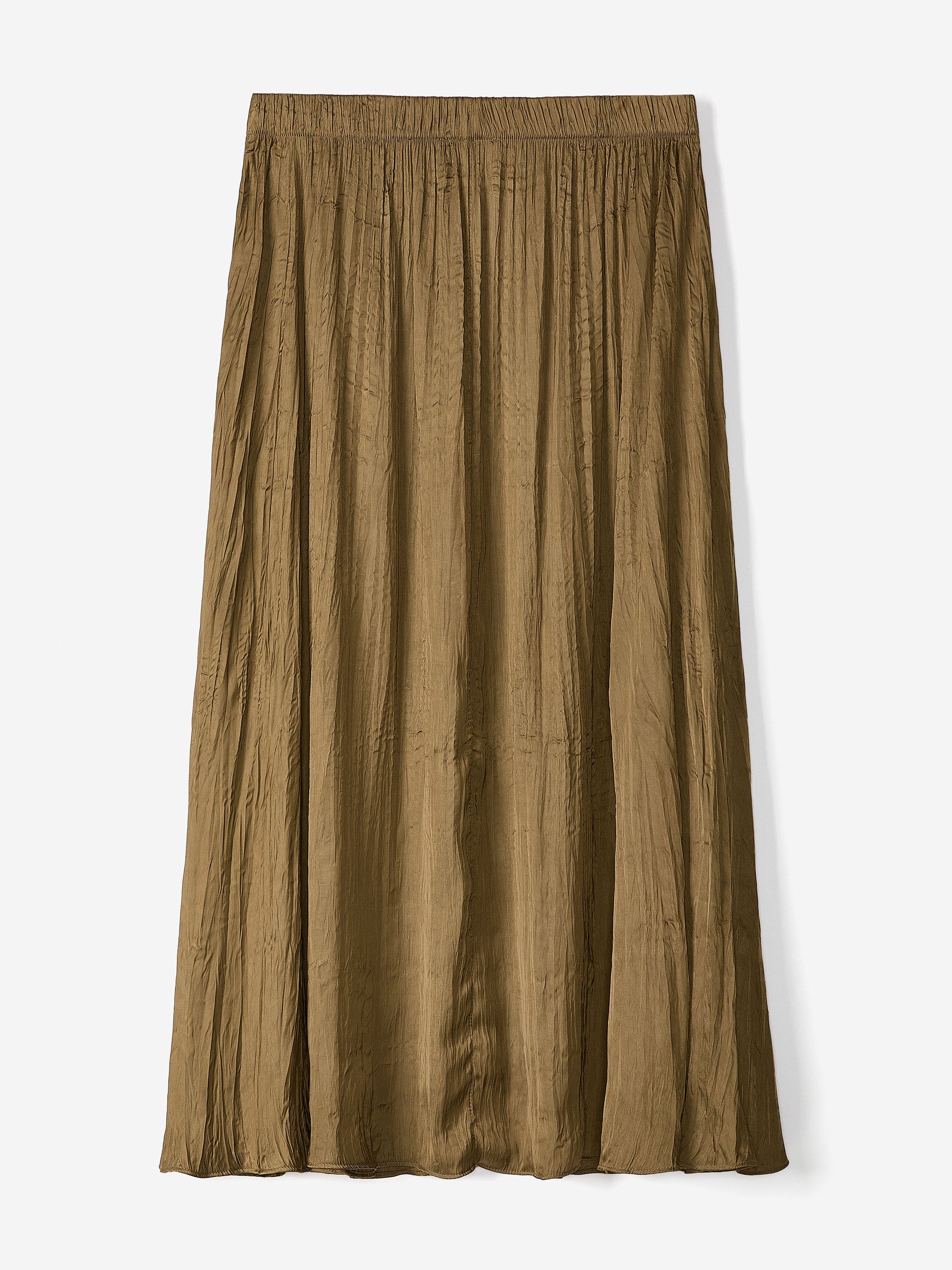 Satin High-Waisted Flare Midi Skirt