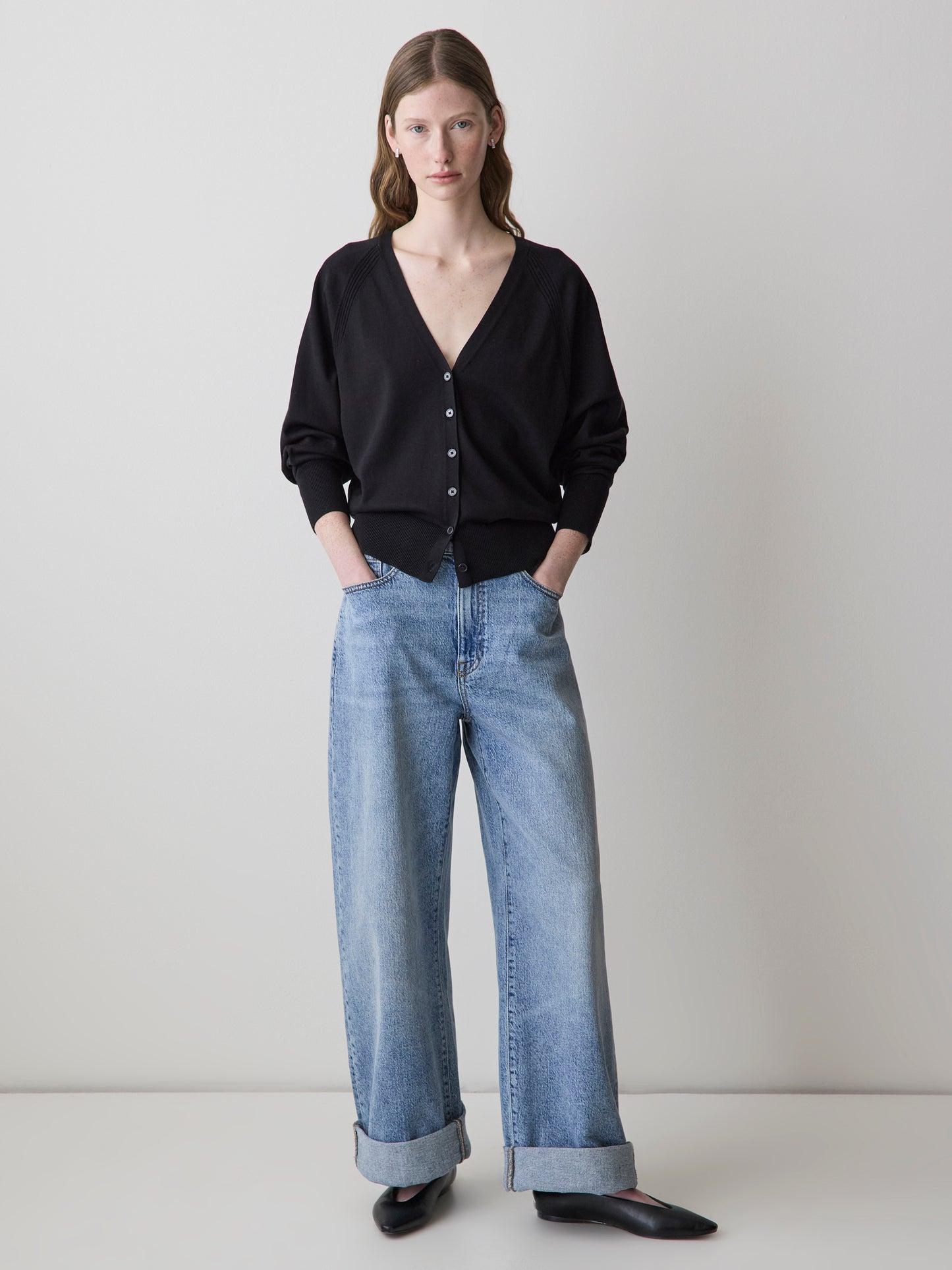 Long-Sleeve V-Neck Cardigan