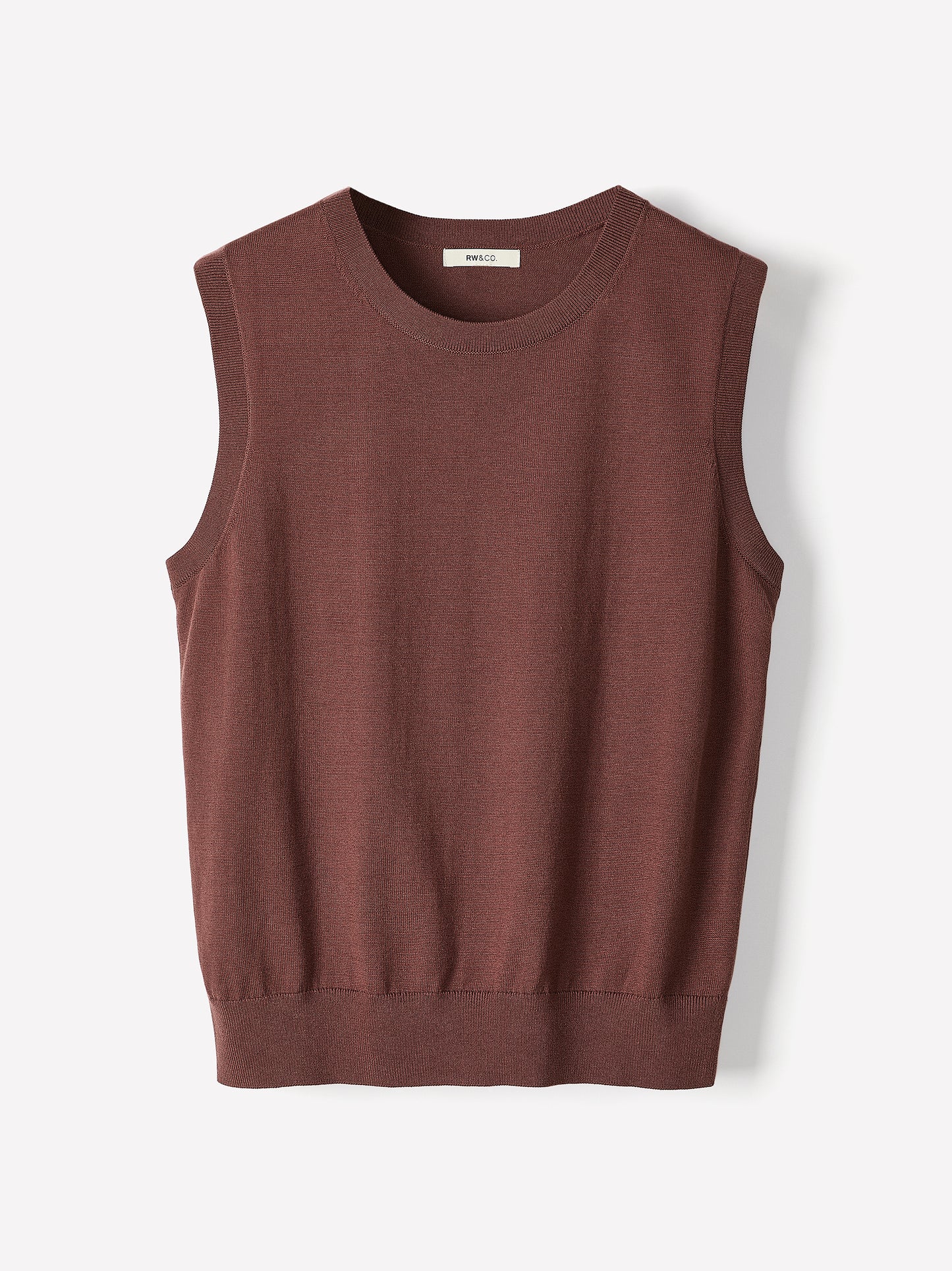 Pull Sans Manches à Col Dégagé