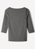 Knit Pullover Boat Neck 3/4 Sleeve