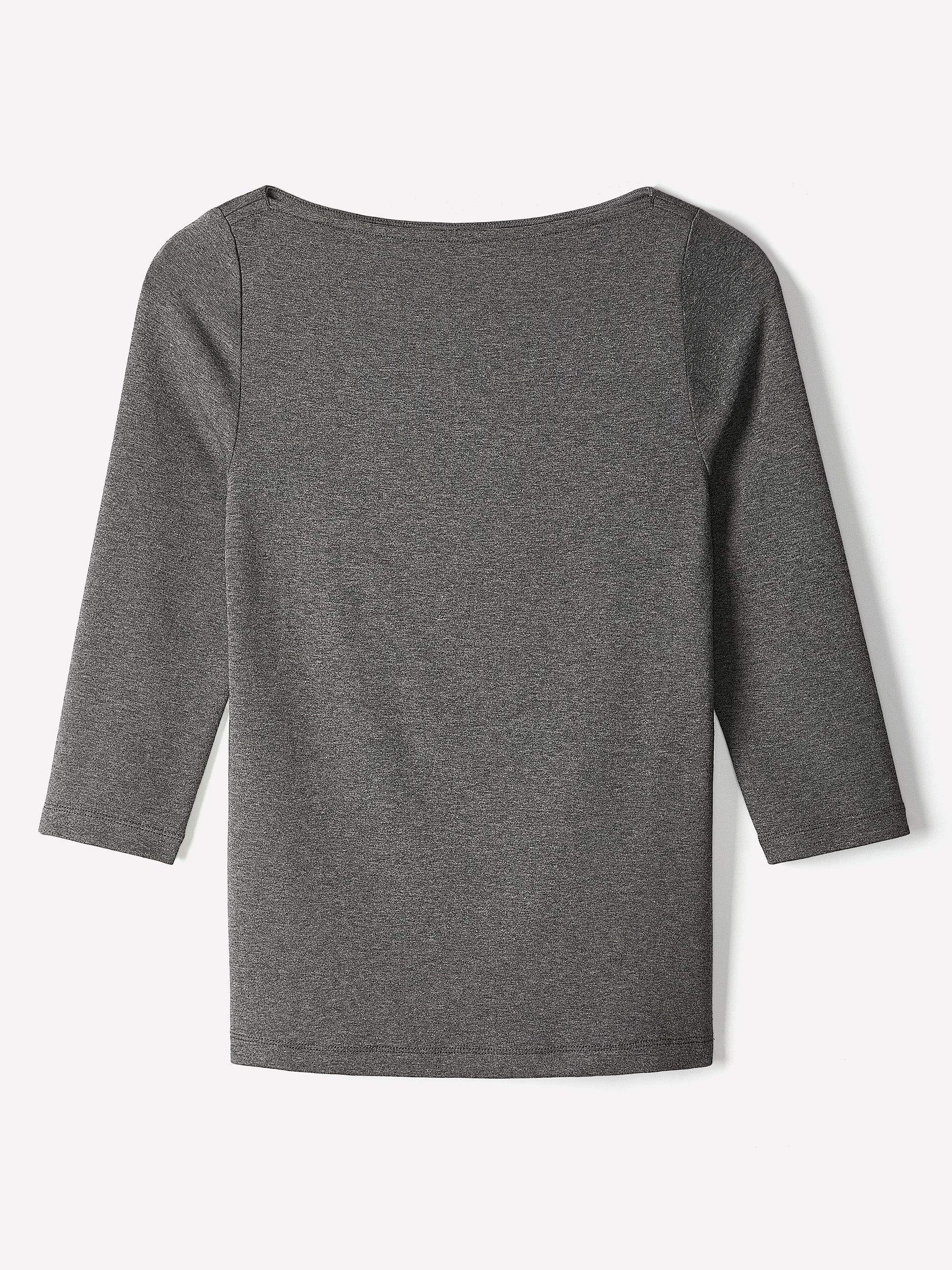 Knit Pullover Boat Neck 3/4 Sleeve