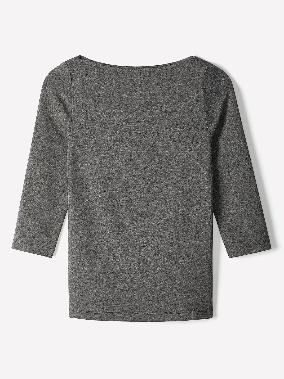 Knit Pullover Boat Neck 3/4 Sleeve