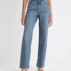 Long Medium-Wash Straight-Leg Jeans