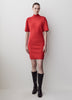 Short-Sleeve Mock-Neck Mini Sweater Dress