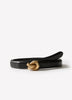 Slim Fit Leather Belt with Knotted Buckle