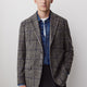 Plaid Wool-Blend Blazer