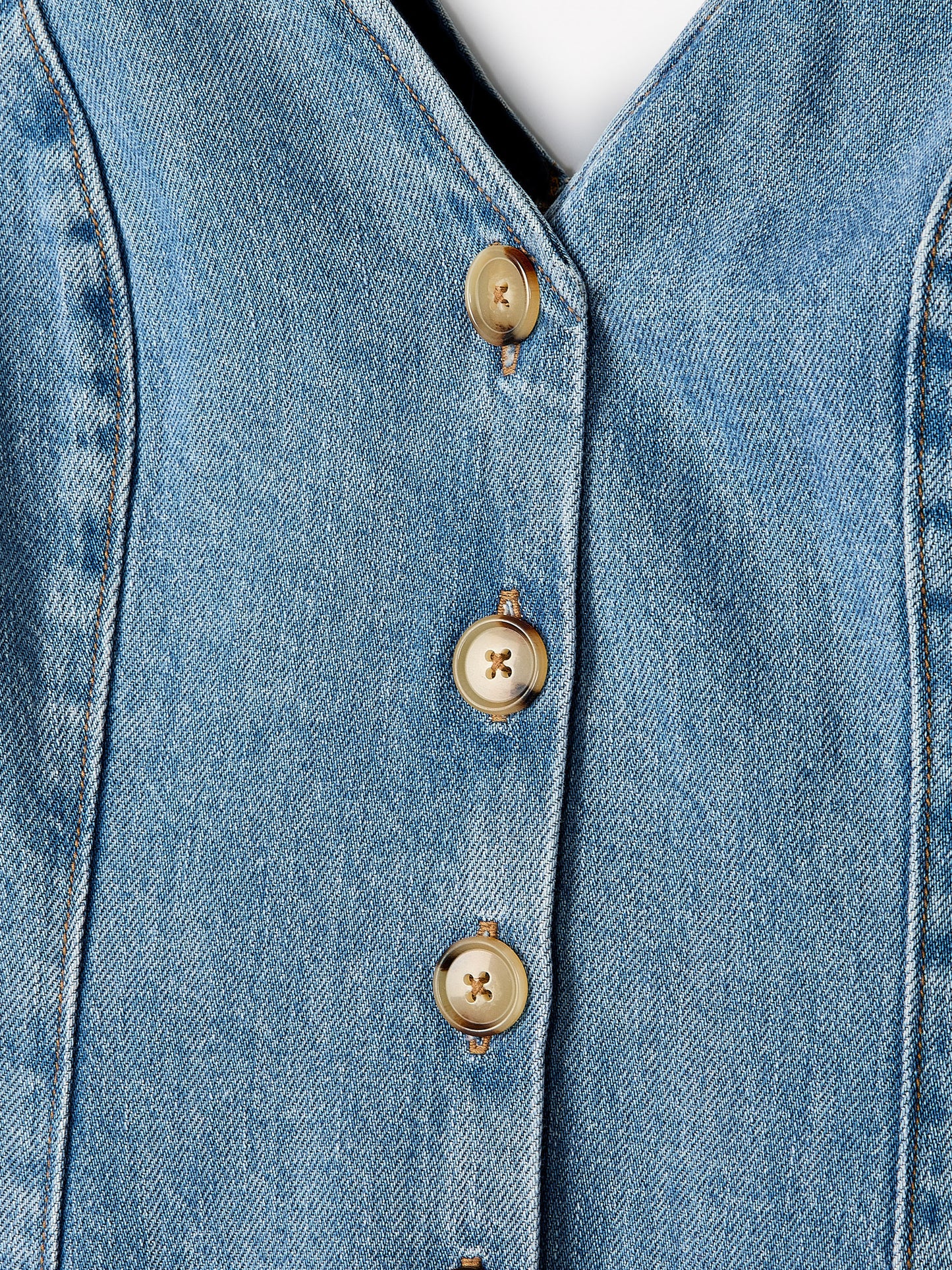 Denim Sleeveless V-Neck Midi Dress