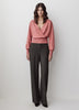 Crossover Pull Cotton Blend Sweater
