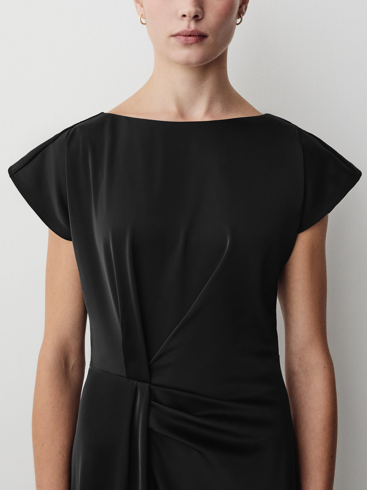 Satin Twist Cocktail Dress, Stretch Polyester Blend
