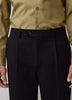 Wool-Blend Tapered-Leg Pleated Dress Pant