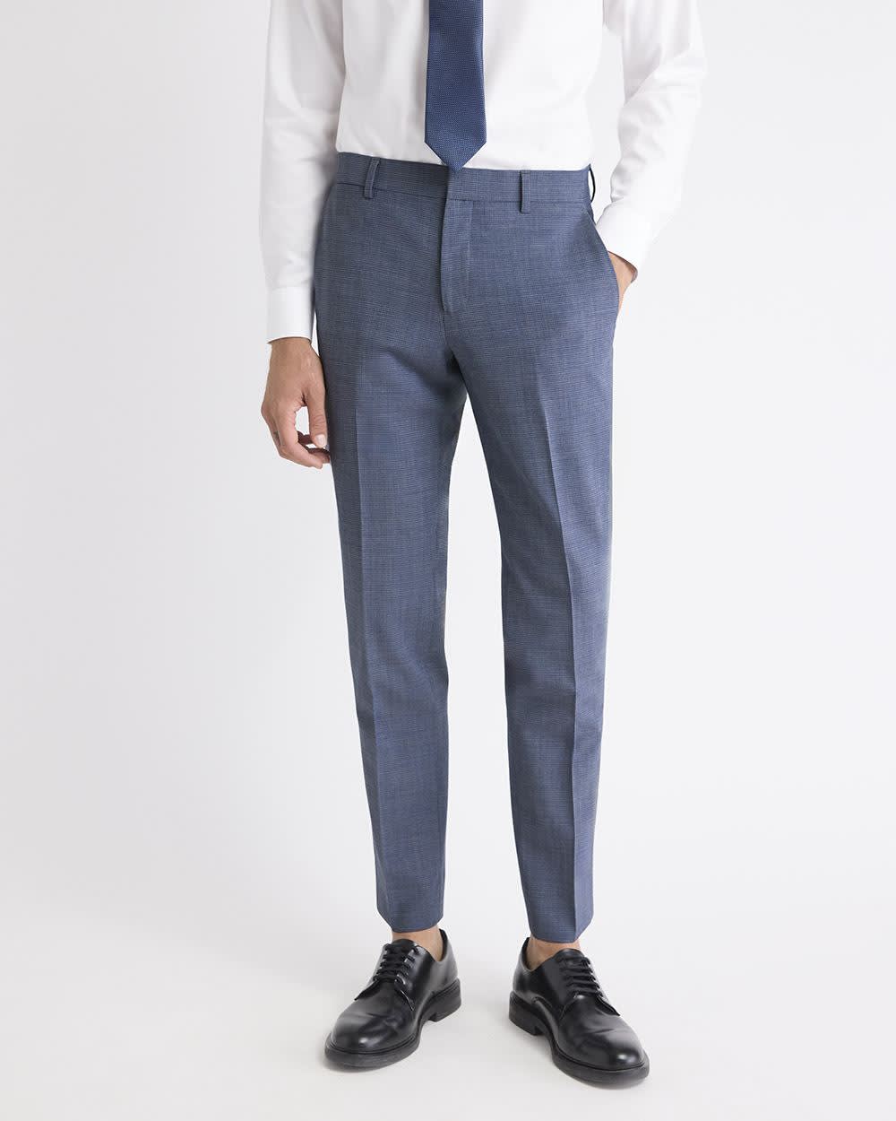 Slim-Fit Wool Check Suit Pant